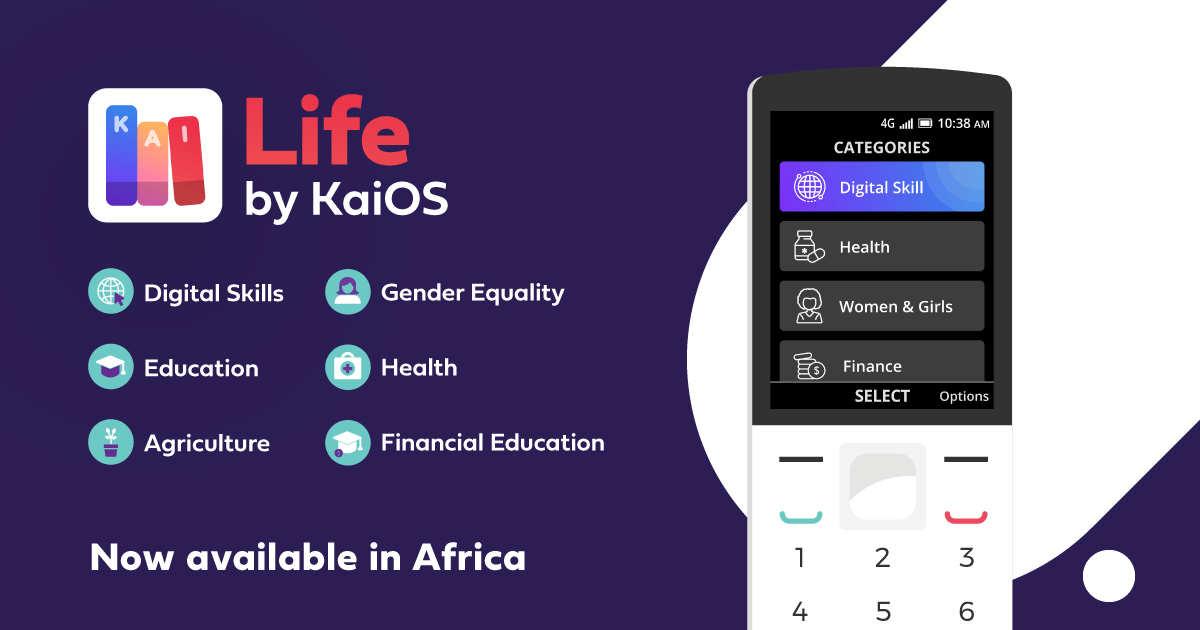 Life, the KaiOS in-house app that bridges the gap to educational resources, is now live in Africa