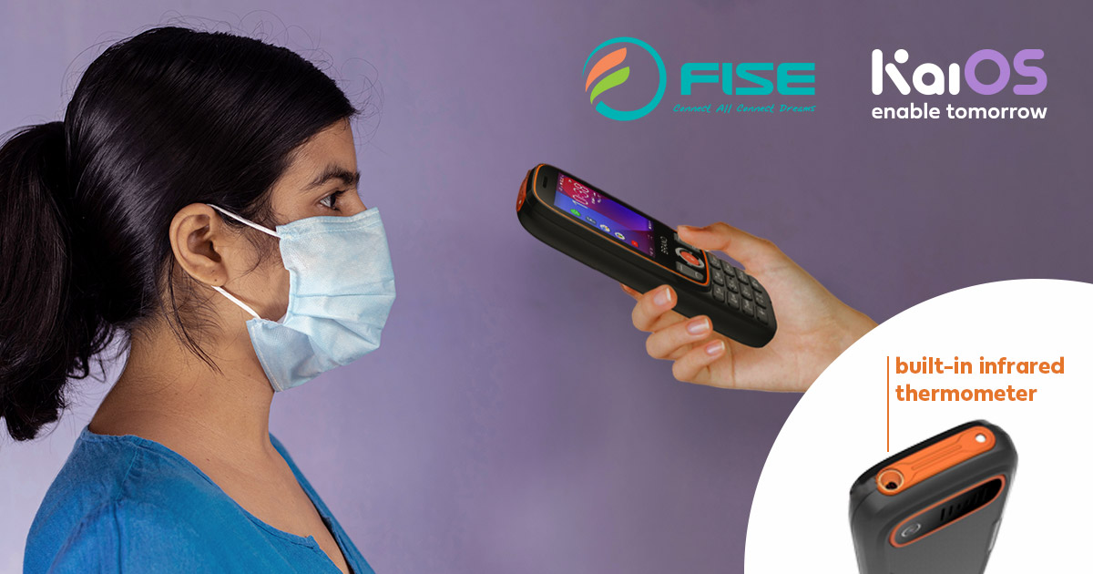 FISE announces the world’s first 4G phone with an integrated thermometer, running on KaiOS